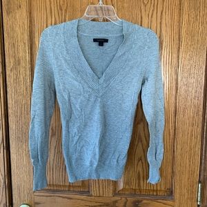 Express Gray V-neck Sweater